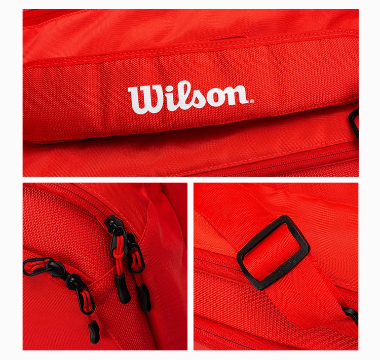 Wilson-Bolsa de tenis con revestimiento de punto fino, mochila de raqueta de 3 capas, bolsa de raqueta con termoprotector, Super Tour Pro, paquete de 6, 2023