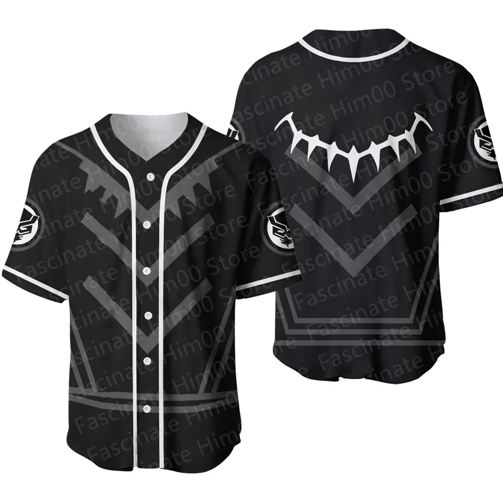 New Black Panther Baseball Uniform T shirt Boys/Men Personalized Black Panther Role Playing Baseball Uniform Tshirt