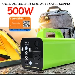 Camping Power Bank 110V220V 500W Portable Large Capacity Generator Lifepo4 Battery Power Station 300W Outdoor Emergency Lighting