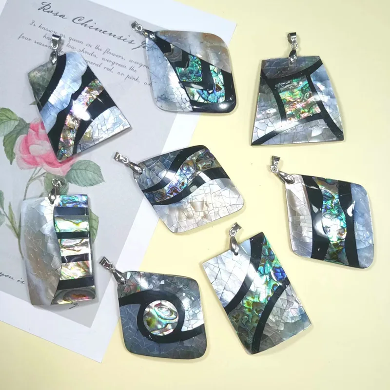 Mixed Crushed Abalone Shells Black Shell and Pink Shell Cracked Pieces Diy Accessories