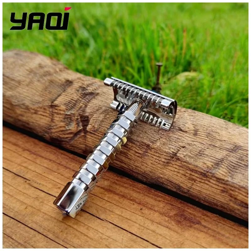 YAQI Mens Gift Duomo Stainless Steel Wet Shave Tools Safety Razor for Men - Best Gift for Men 0.70mm Blade Gap