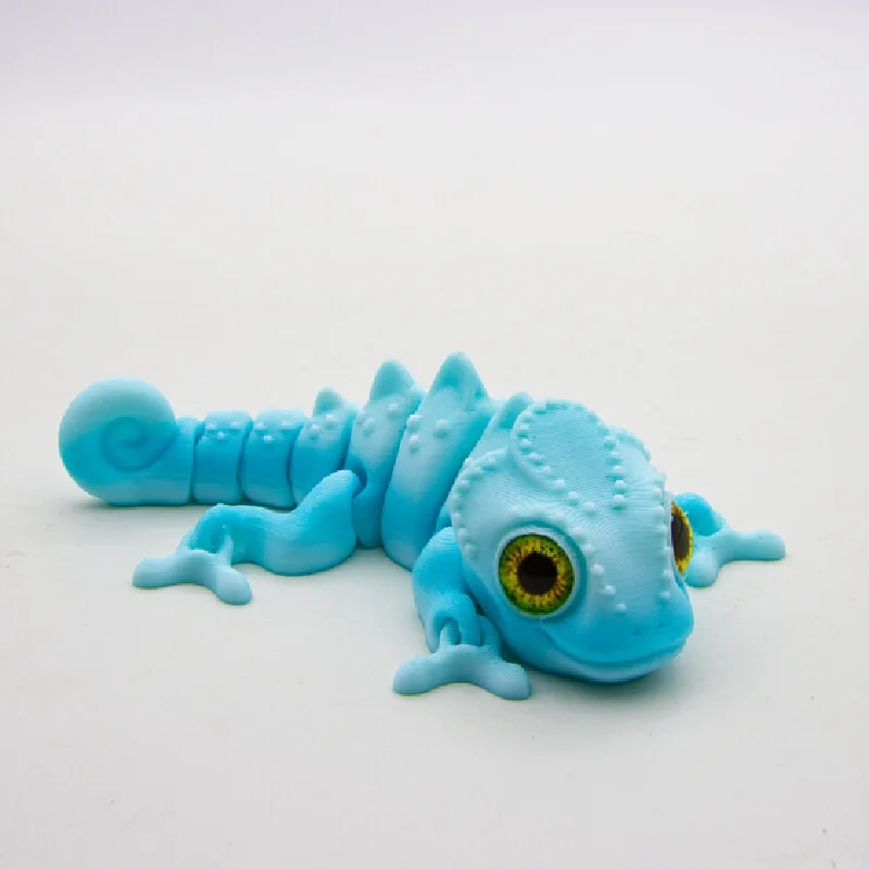 Multi-Joint Movable 3d Printing Chameleon Figures Simulation Eyes Dragon Ornament For Desktop Decortive Crafts Creative New Year