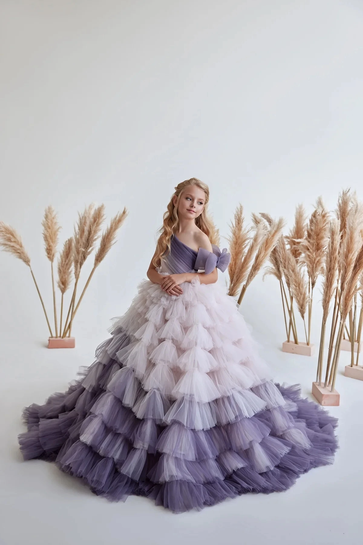 Mini robes de Quinceanera gonflées pour enfants, robe de Rhmexicaine, robes de demoiselle d'honneur à plusieurs niveaux en tulle, robes de reconstitution historique de mariage, enfants, bébé