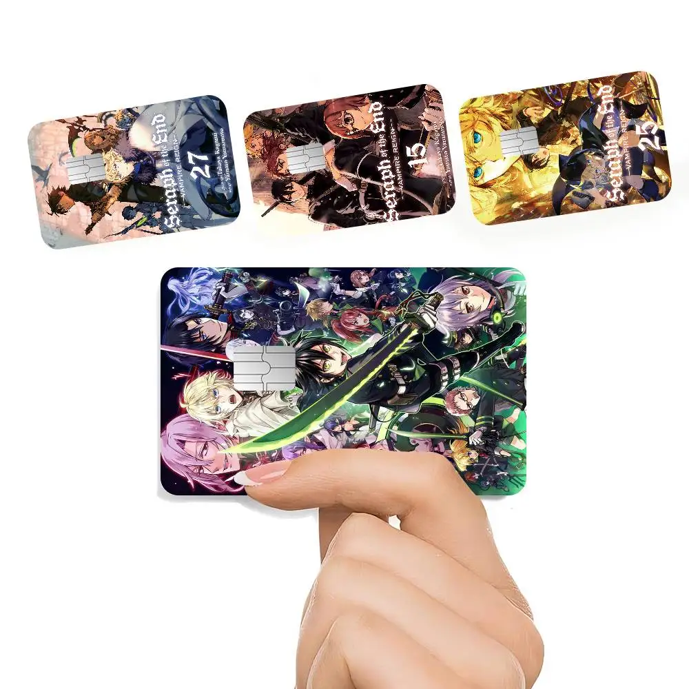 Seraph Of The End Cartoon Credit Card Skin Stickers for VISA Bank Card Transportation Card Waterproof Sticker Anti-scratch Gift