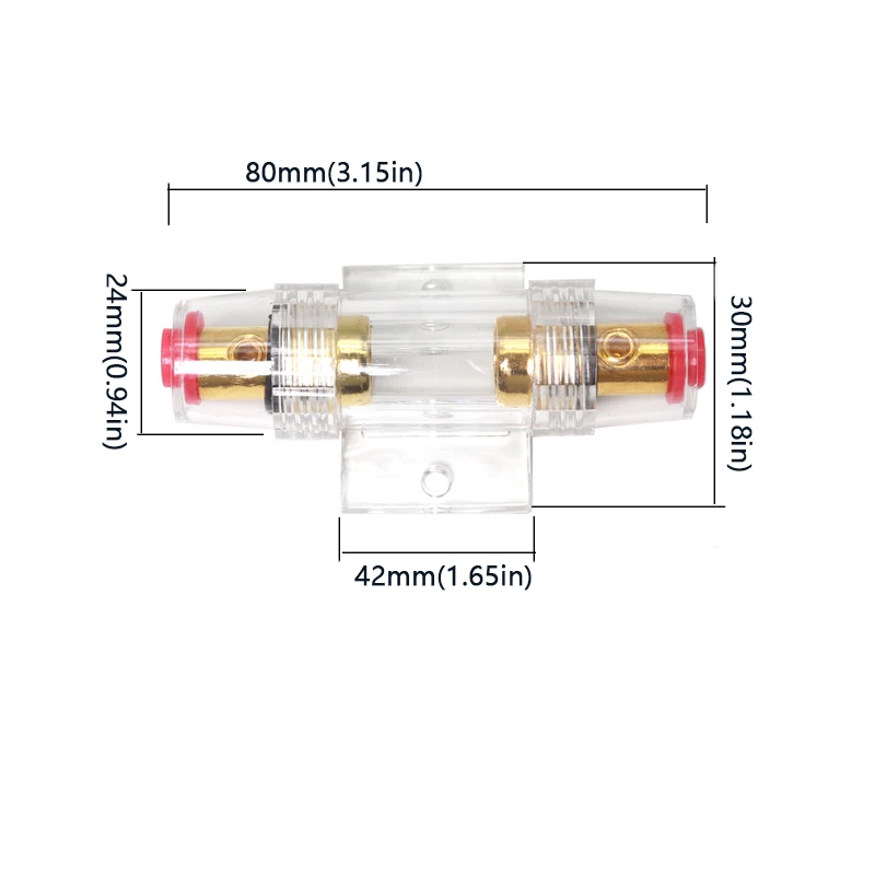 1Set Auto Car Fuse Holder Block 30A 40A 50A 60A 70A 80A 100A AGU Fuse Holder Audio In Line AMP Amplifier Gold Plated Fuse Holder