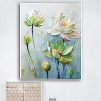 Painting By Numbers blooming lotus Landscape Vase DIY HandPainted Painting Canvas Colouring Unique Gift Home Decorate