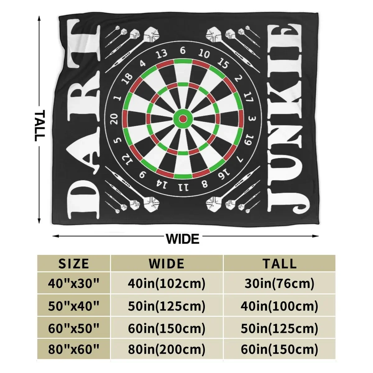 Darts Junkie, Gift Blankets Soft Warm Flannel Throw Blanket Cover for Bed Living room Picnic Travel Home Couch