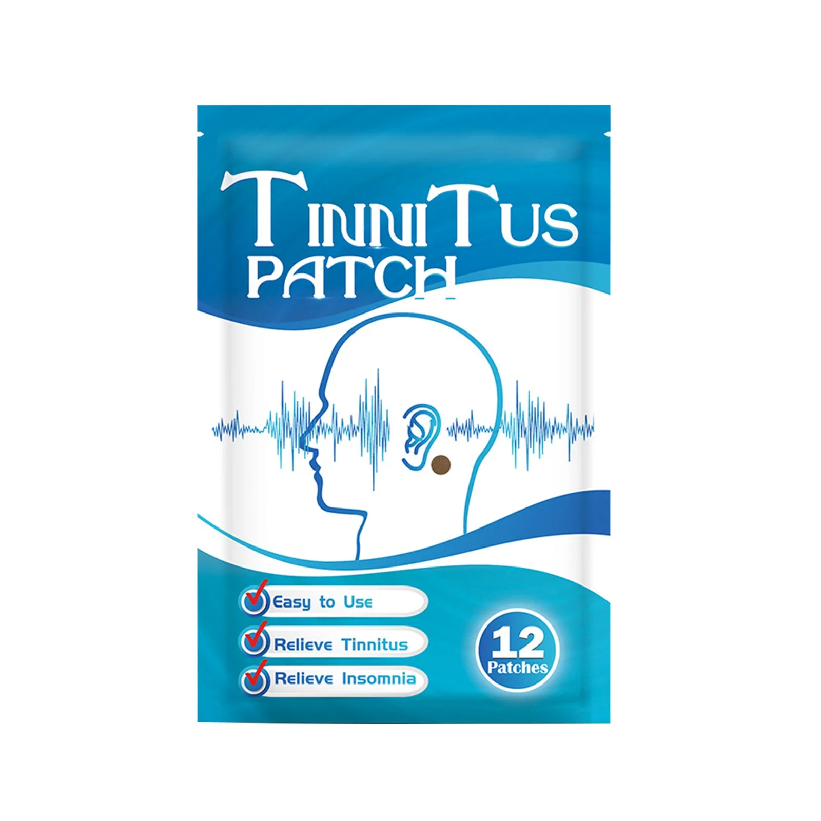 12Pcs Ear Tinnitus Treatment Patch Herbal Ringing Buzzing Relief Plaster Headache Hearing Loss Sticker Chinese Medicine Care