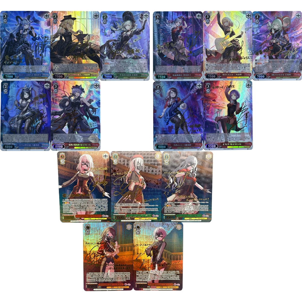 

5Pcs/set Weiss Schwarz Collection Card Bang Dream! Mujica Sakiko Togawa Soyo Nagasaki Signature Card Refractive Flash Textured