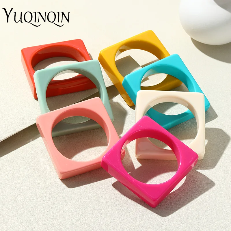 Koreanische quadratische geometrische Armreifen für Frauen mehrfarbigen Charme Punk Gothic Armbänder & Armreif für Mädchen bunte Hands chmuck Geschenke