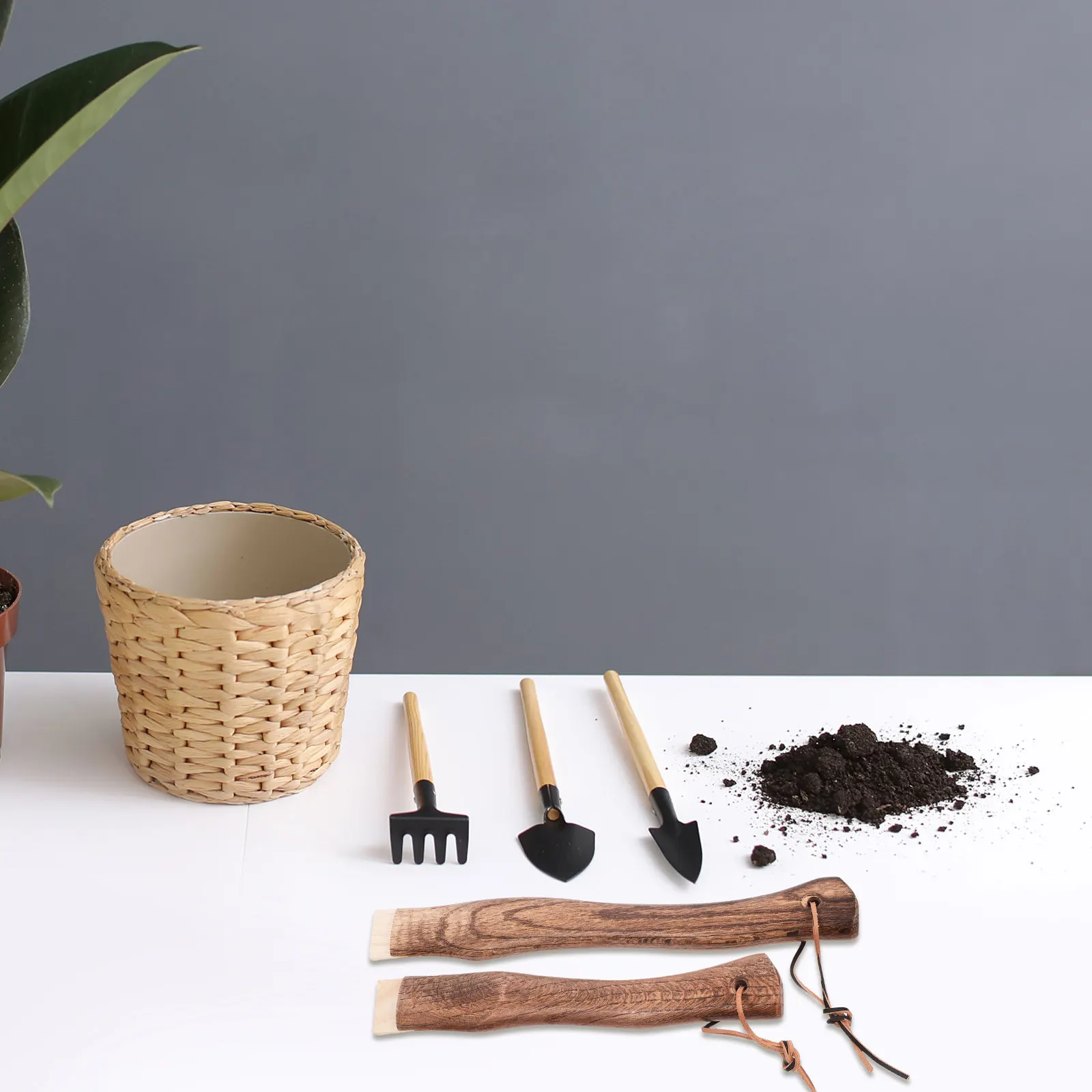 

2 шт. Короткие изогнутые рукоятки для топоров из массива дерева, сменные рукоятки для топориков и молотков, эргономичные, с отверстием для подвешивания