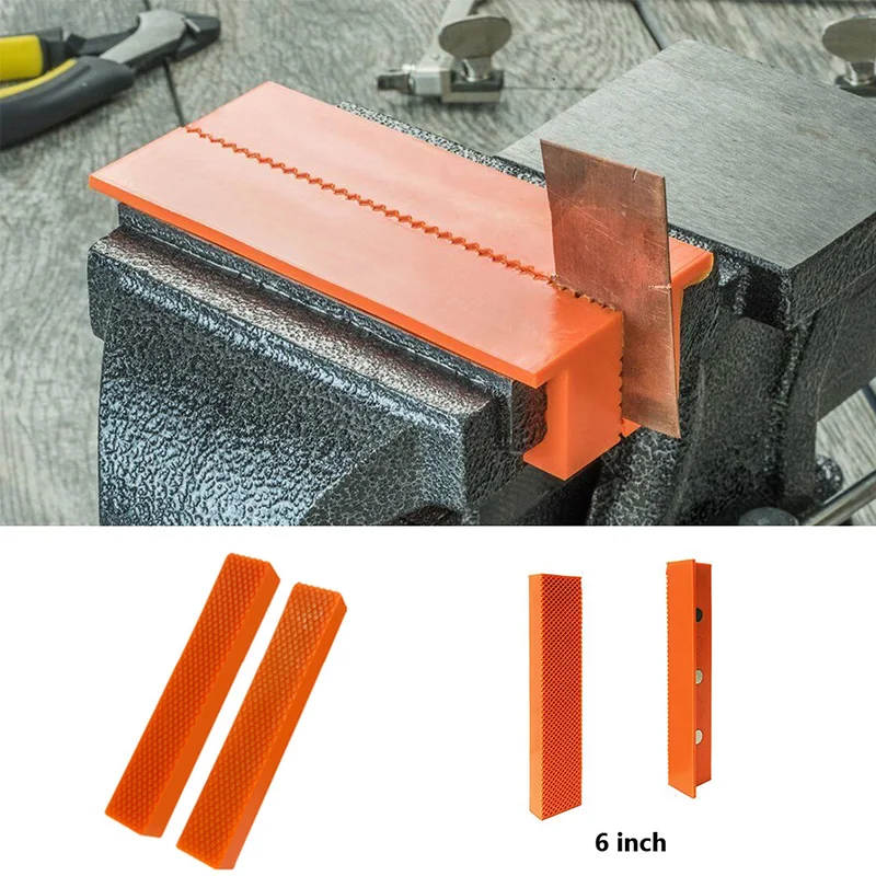 Vise Soft Jaw Pads Covers 6 Inch 2 Piece Universal Magnetic Multi-Purpose Bench Vice Anti Pinch Protective Strip