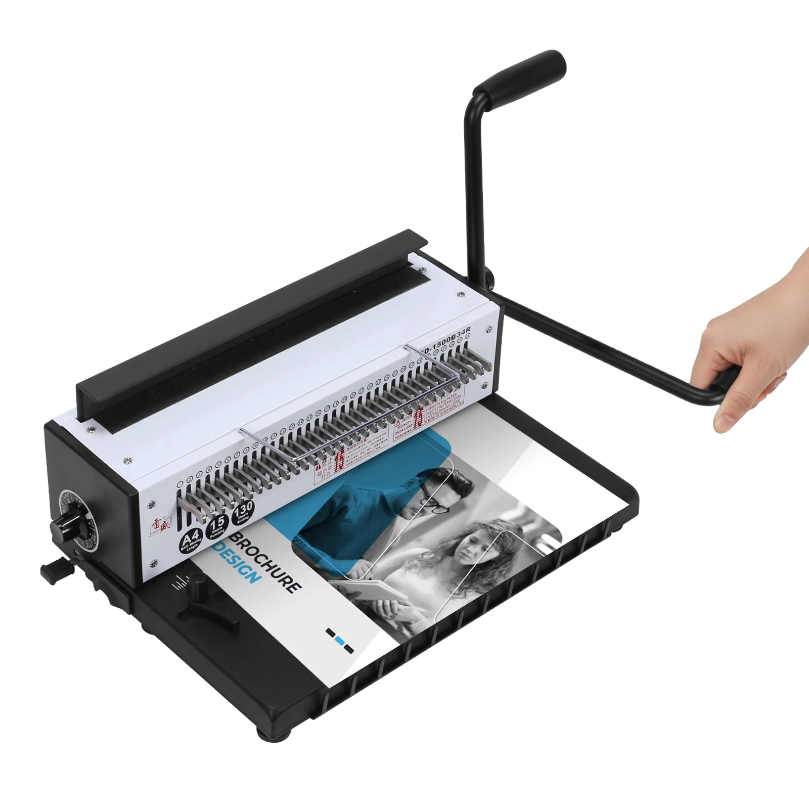 

1500B34R Простая машина для перфорации бумаги, перфорирует 15 листов/сшивает 130 листов, современная коммерческая переплетная машина, офисные принадлежности