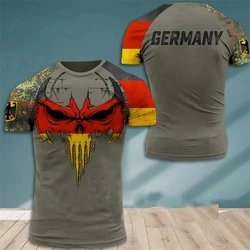 Germany Flag 3d Print Forest Men's T-shirts Casual Oversized Camouflage GYM Tactic Tops Short-sleeved Crew Neck Unisex T Shirt