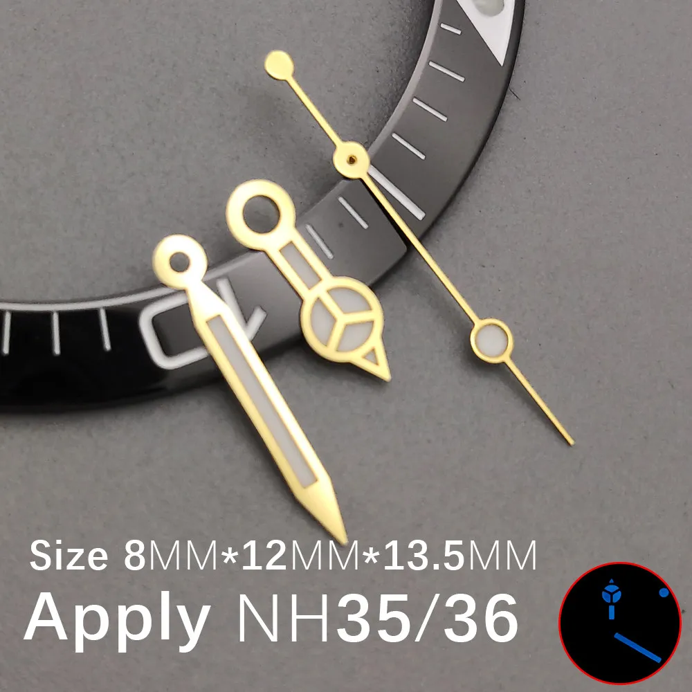Blue Green Dual Luminous Watch Hands Diver Style DIY Mod Replacement Parts Fits NH35 NH36 Movement For Seiko Submariner Watch view 4
