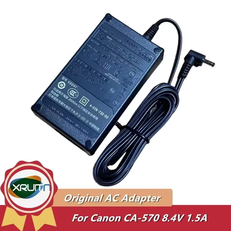 Genuine CA-570 V2247 8.4V 1.5A AC Adapter Power Charger for Canon Camcorder Vixia Legria HF G40 G30 G25 G20 HG10 XA35 XA30 XA25