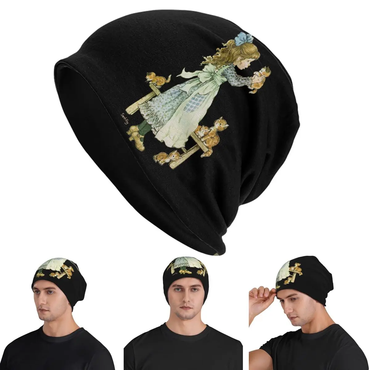 

Sarah Kay Girl Skullies Beanies Hats Warm Autumn Winter Outdoor Cap Knitted Bonnet Caps for Unisex Adult