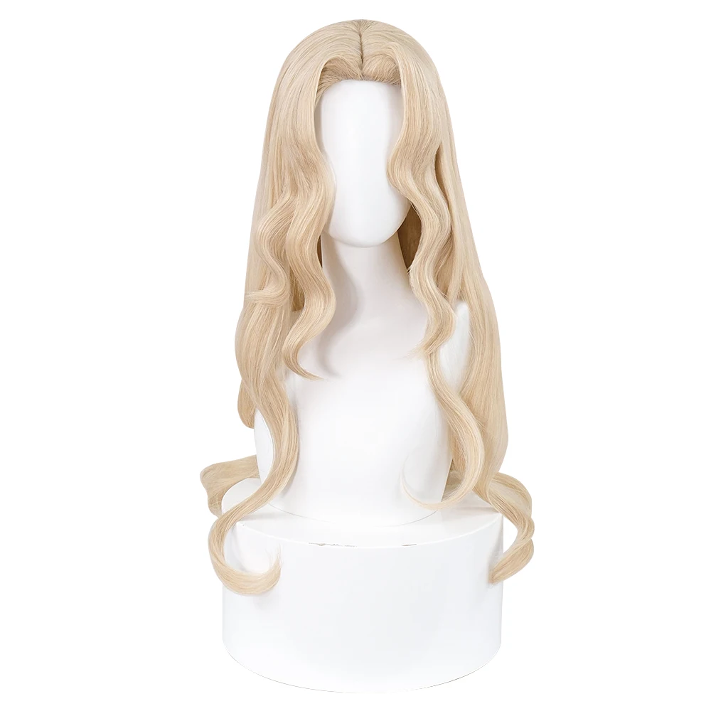 Alucard Wig Cosplay Anime Castlevania Cosplay Wig DokiDoki 75cm Long Blond Curly Hair Alucard Cosplay Wig Free Wig Cap