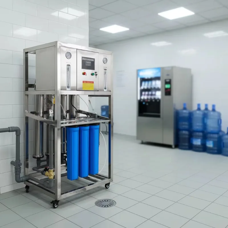 RO Water Treatment System 1000LPH 24TPD Direct Flow Open Frame For Commercial Water Kiosk Operation