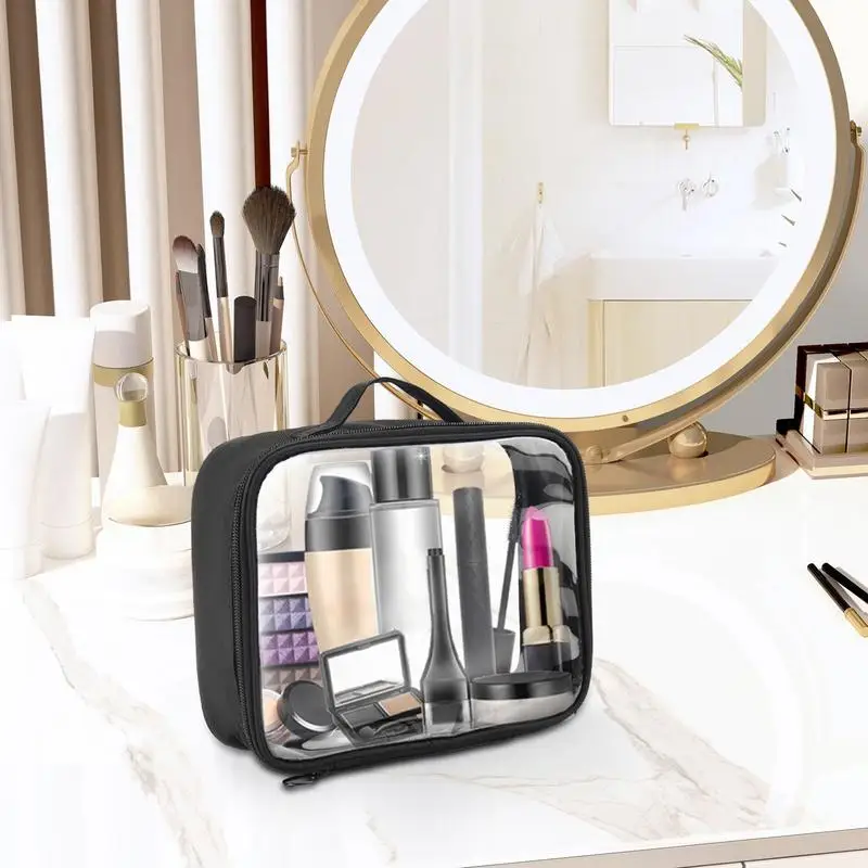 Clear Toiletry Bag Waterproof PVC Makeup Bag Travel Toilet Bag Transparent Cosmetic Organizer Storage Bag Carry on Airport