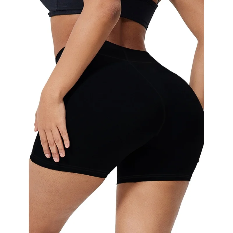 

2026 Women's Regular Fit Solid Black Shorts Elastic Waist Casual Office Daily Slimming Bottoms