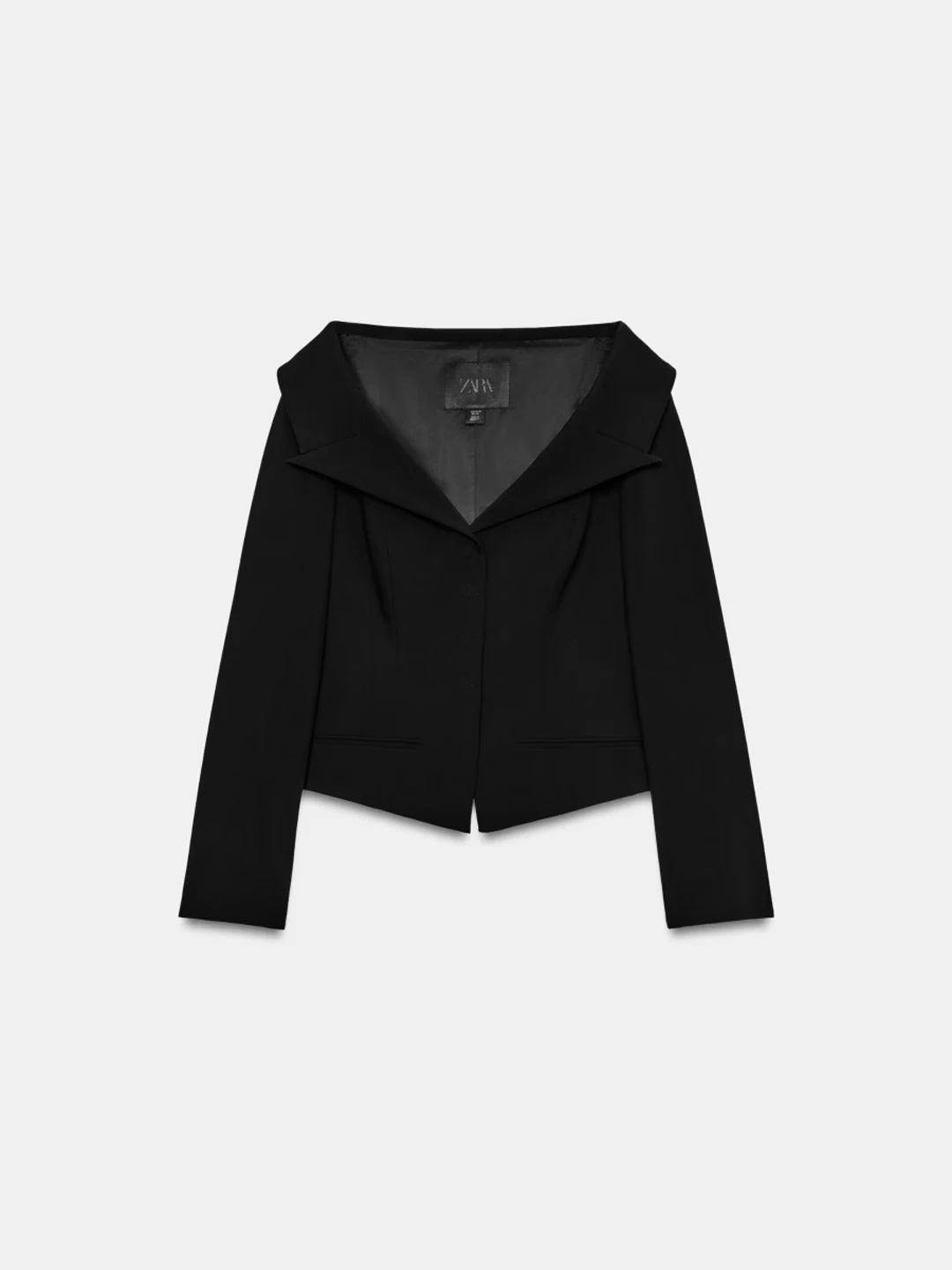 

Slim Fit Women's Suit Jacket Large Collar Multi-Way Commute Style Long Sleeve Business Casual Single Button Closure Coat