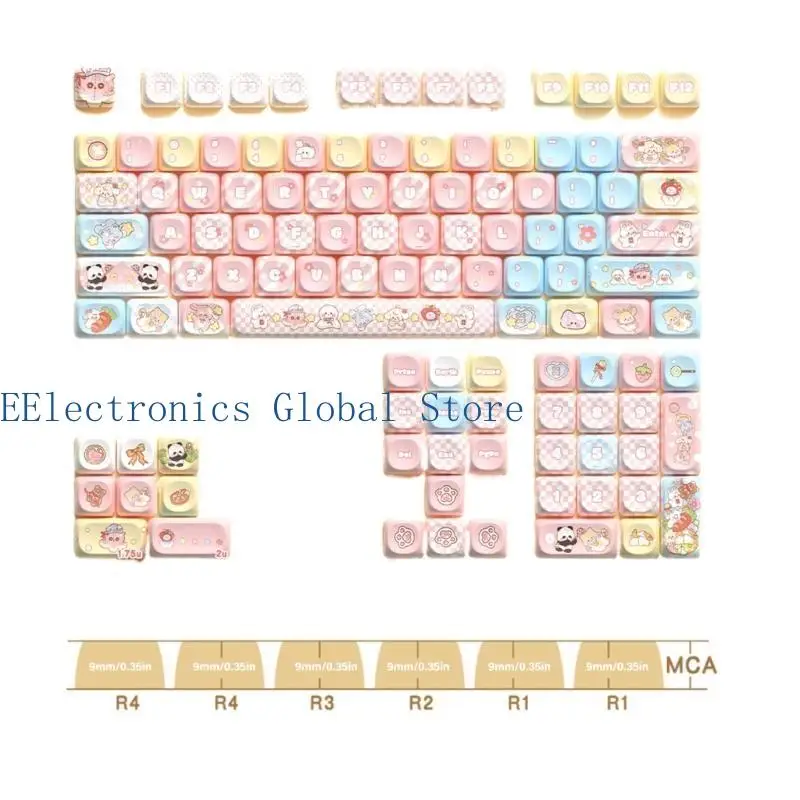 462b 112Keys KeyCap personalizzabile set MCA Altezza per tastiere meccaniche KeyCap