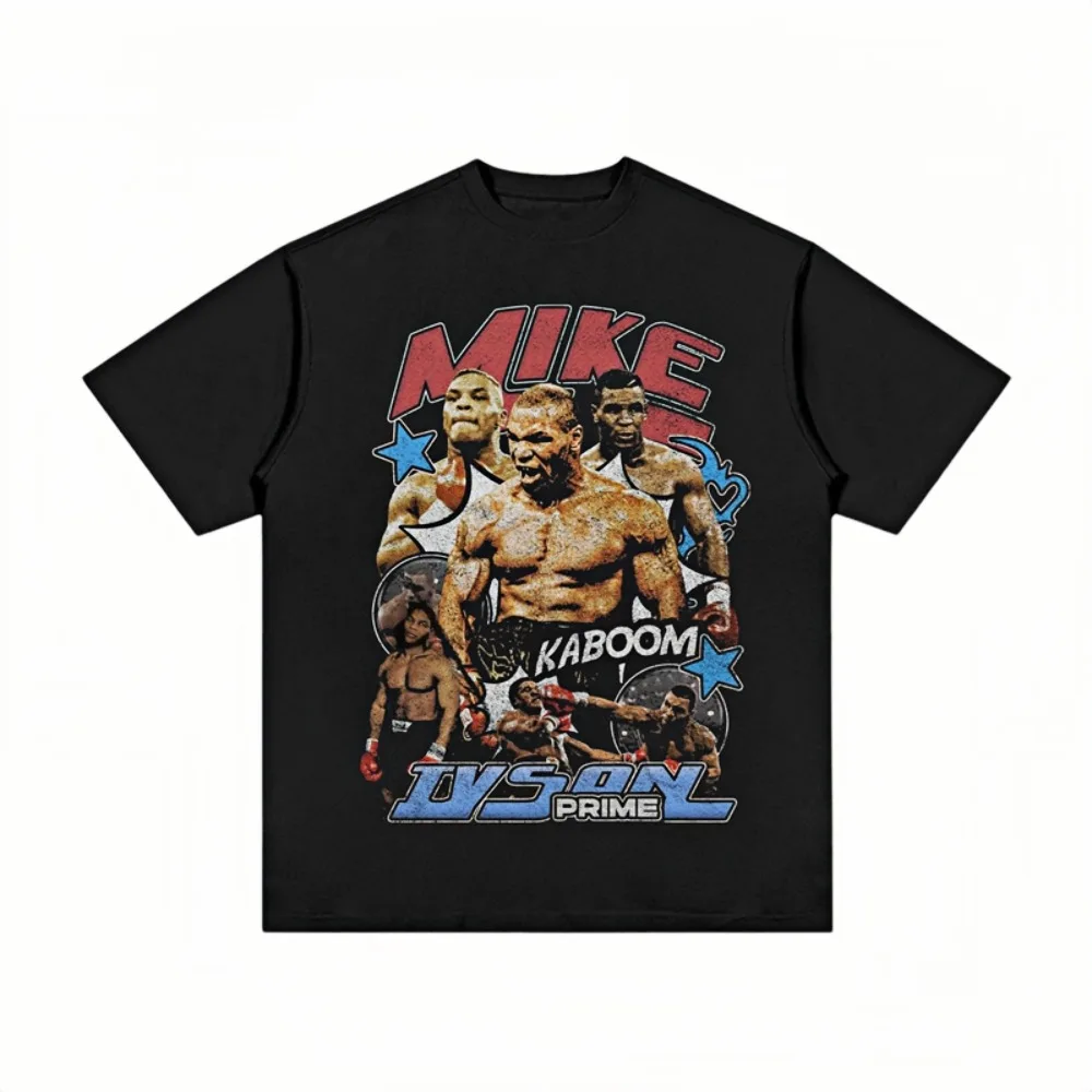 Mike Tyson Prime 2026 Graphic T-Shirt Men Oversized Cotton Streetwear Edgy Fit Retro Crew Neck Boxing Print Daily Tee