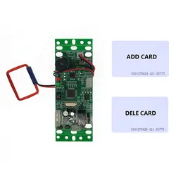 Modulo di controllo incorporato RFID Controllo accessi per ascensore Alimentazione 9-24 V Fino a 6 cm Gamma lettore Supporto Interruttore remoto a infrarossi 2 pezzi Master Card