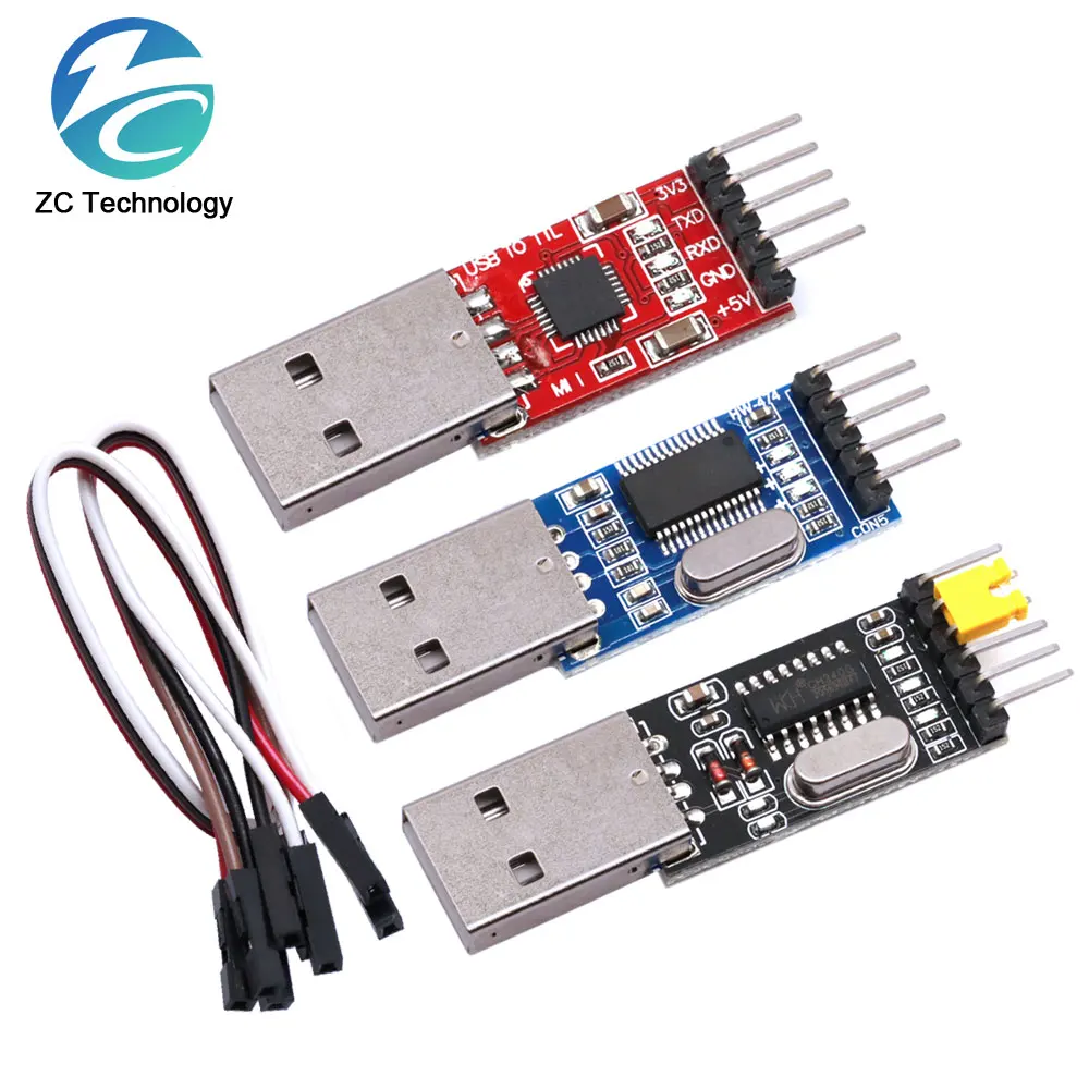 3 sztuk/partia = 1 sztuk PL2303HX + 1 sztuk CP2102 + 1 sztuk CH340G USB do TTL dla arduino PL2303 CP2102 5PIN moduł USB do UART TTL