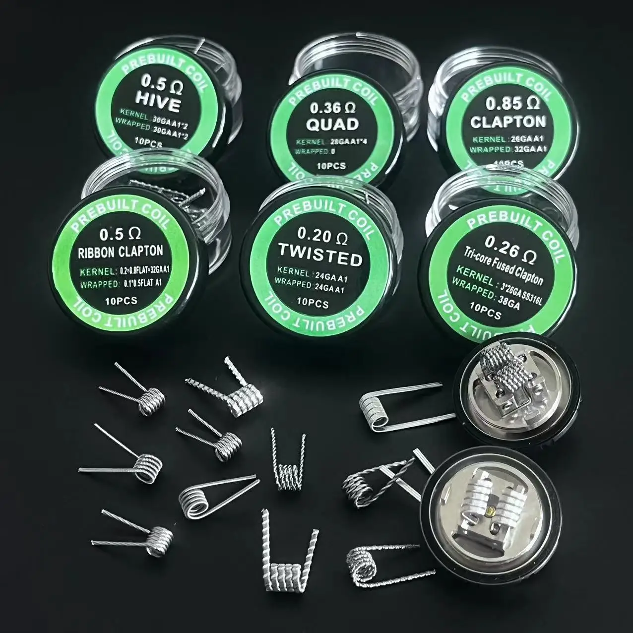 DL RDL 3mm Spiral ID PreBuilt Fused Clapton Coils Alien Twisted Resistance Coil KA1/A1/SS316L/NI80 Heating Wire Disassembly Tool