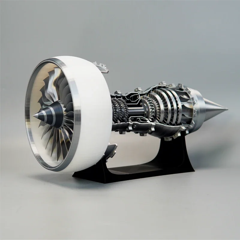 TRENT900 Turbofan Engine Model Mini Aircraft Turbofan Engine Fan Blades Can Be Turned Experimental Teaching Toy Collection Gift