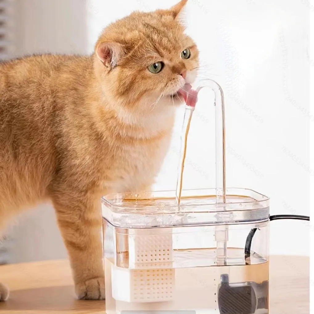 Automatic Pet Water Fountain, Transparent USB Power Cat Water Dispenser For Indoor Dog And Cat Water Feeding Supplies