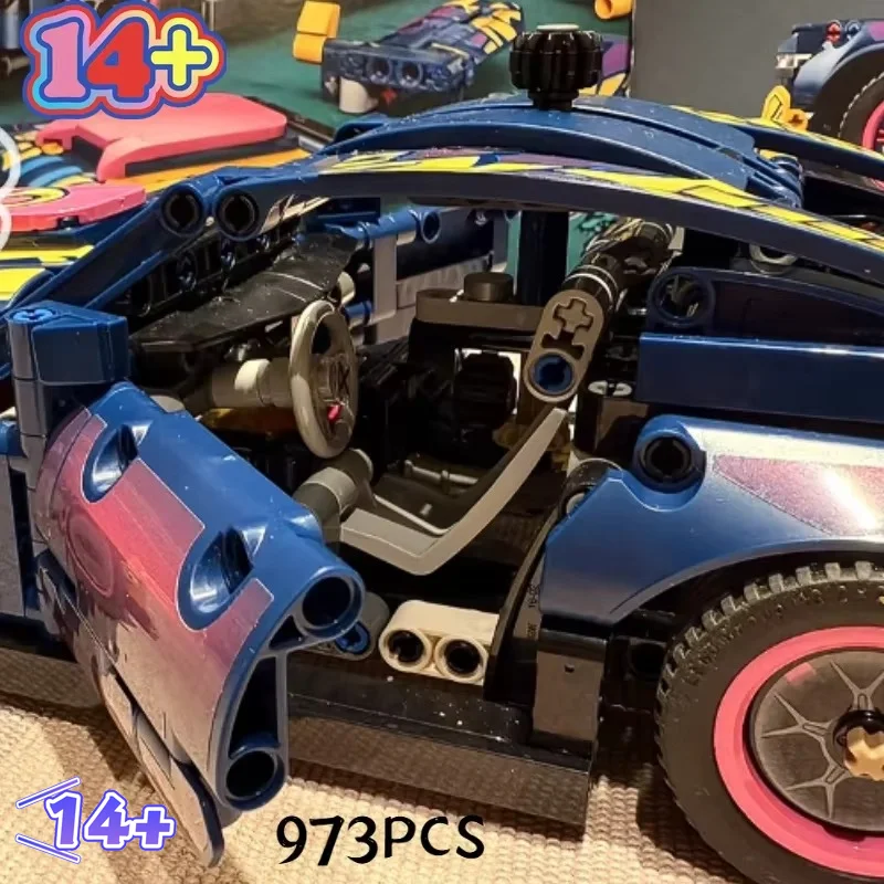 Custom Creative Ford Mustang Car DIY Building Blocks Construction Toys for Friends Fans Birthday Christmas Toys Gifts 973PCS