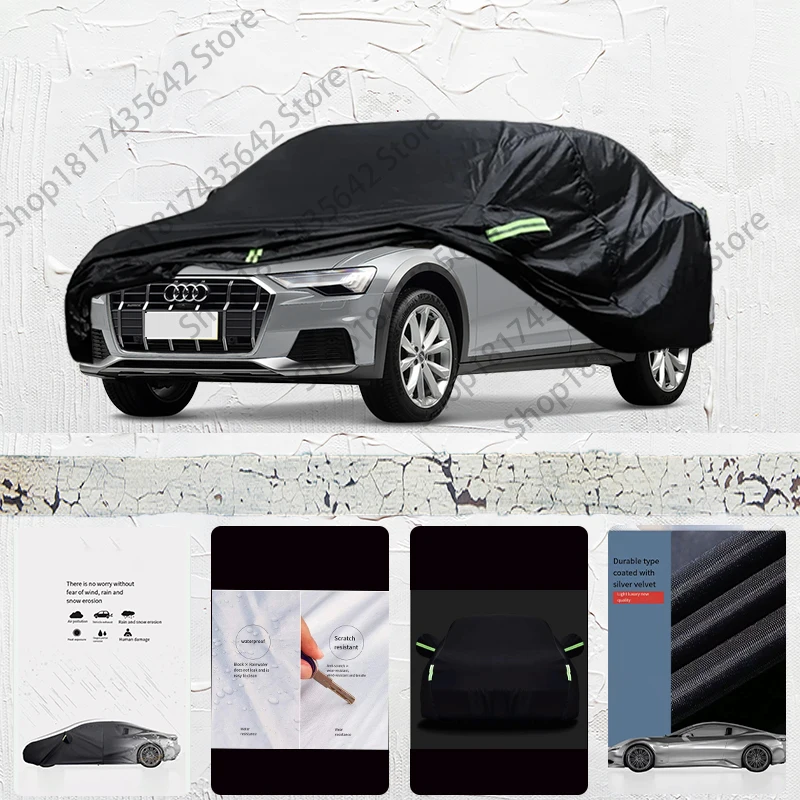 

For fit Audi A6 Outdoor Protection Full Car Covers 210T Snow Cover Sunshade Waterproof Dustproof Exterior Car cover Black