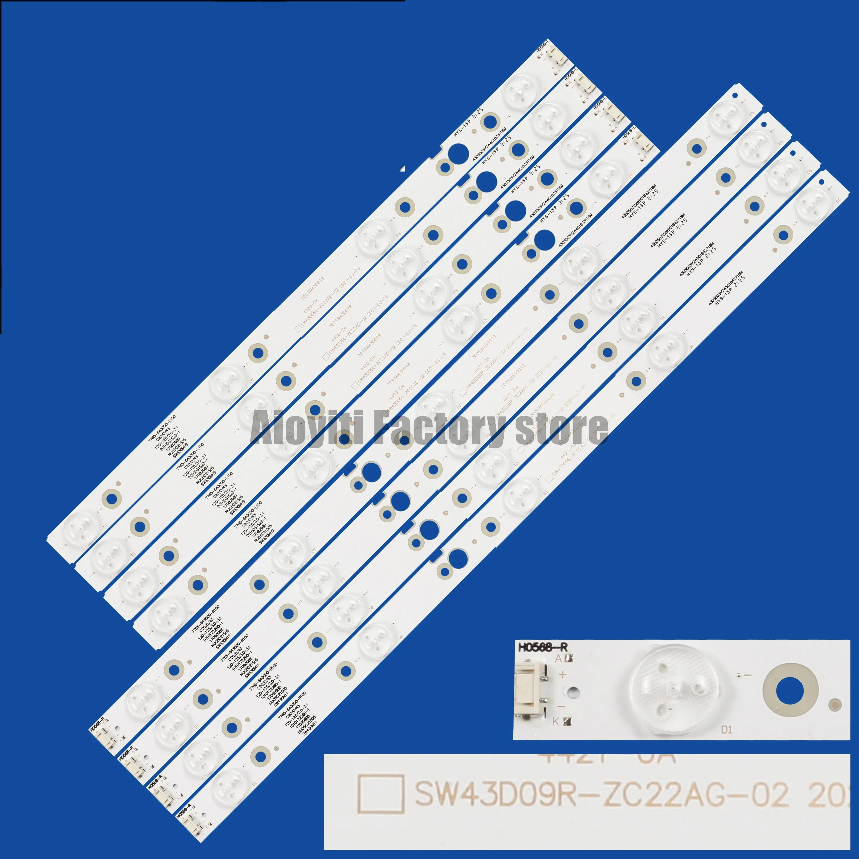 8pcs/set LED strip for  43UG620V 43UJ620V 43UJ6200 CRH-A4330300104L6CNRev1.0 CRH-A4330300105R6CNRev1.0 A4330300105R74CREV1.0