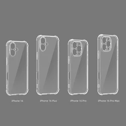 Air Bag Thick Shockproof Silicone Clear Phone Case For iPhone 16 Pro Case for iPhone 16 Plus 16Pro Max Transparent Cover Cases
