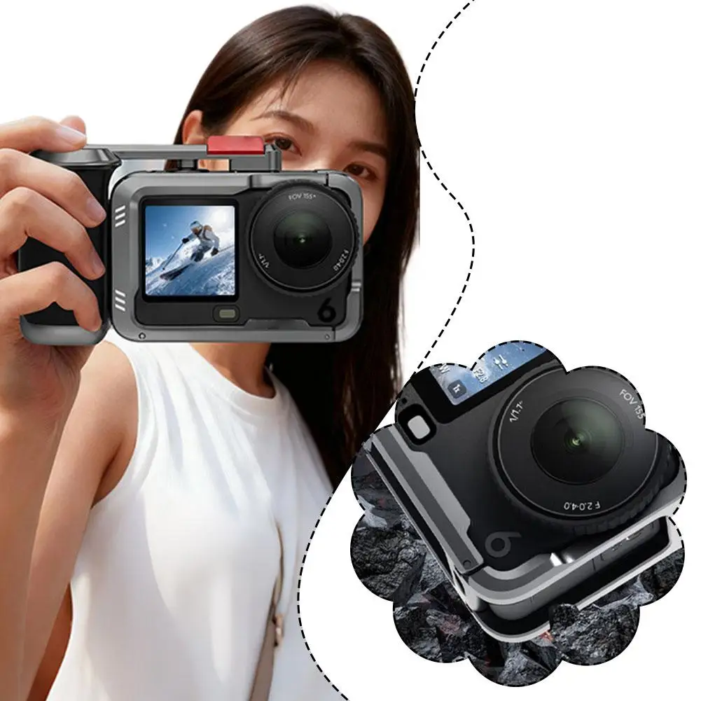 ل DJI Osmo Action 6 المعادن توسيع جبل قوس كاميرا حماية شاملة سبائك الألومنيوم خفيفة للغاية قفص أرنب ملحق #2