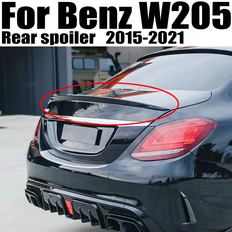 

For Mercedes Benz C-Class sedan W205 2015-2021 Spoiler C180 C200 C260 C300 AMG PSM Modified Carbon Fiber Smooth Black Car Wings