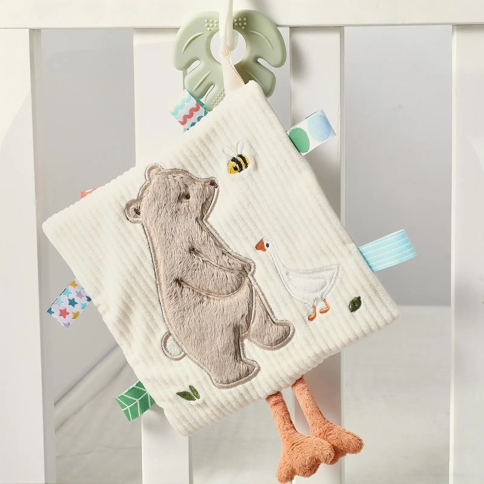 

Security Blanket Soothing Square Colorful Chewable Toys Kids Comfort Blanket For Bath Crib Carseat Playtime Shower Birthday