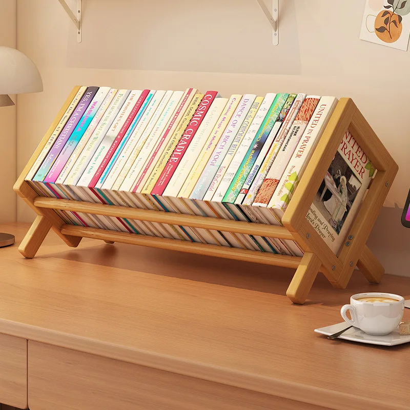 Quality Plate Desktop Small Area Book Storage Rack Stable Load-bearing Children's Simple Book Stand Friendly Bamboo Bookshelf