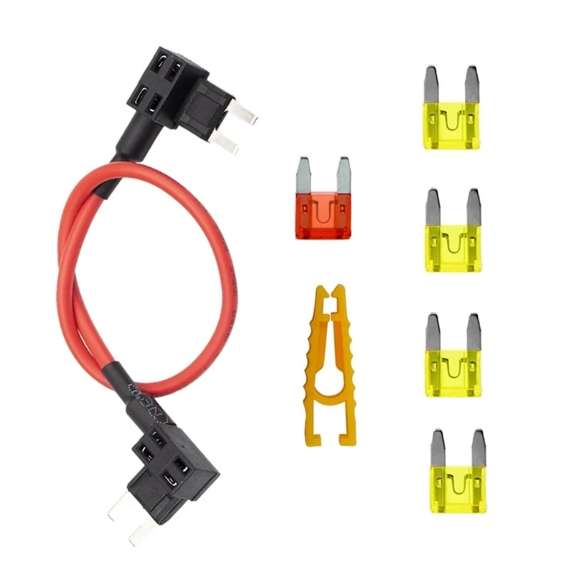 

Insulated Twin Head Fuses Adapter Suitable for Seamlessly Integration of Additional Power Sources in Automobile Home Use X37F