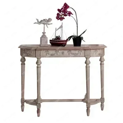 XX Solid Wood Console  Semicircle Distressed Entrance Cabinet Tables Partition Bed & Breakfast