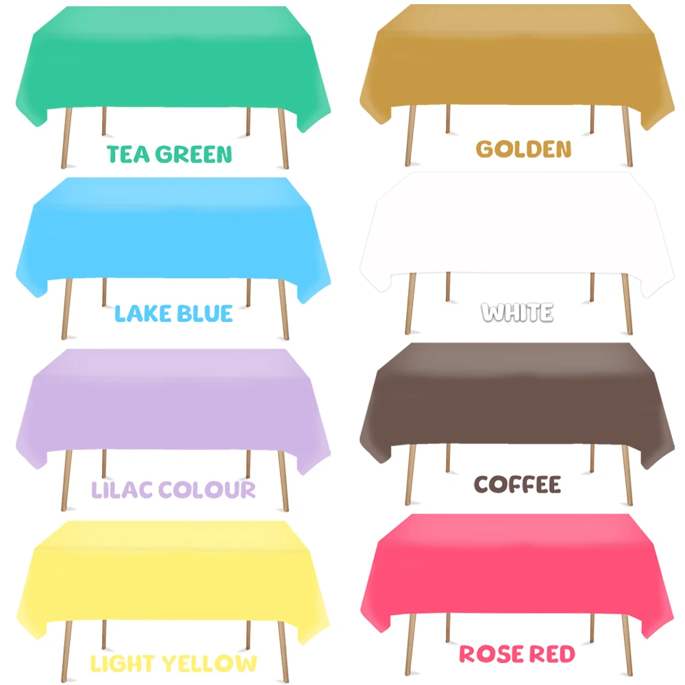 

PE Plastic Disposable Solid Color Tablecloth 137X274cm Birthday Celebration Party Decoration Supplies Baby Shower Kid Girl Gift