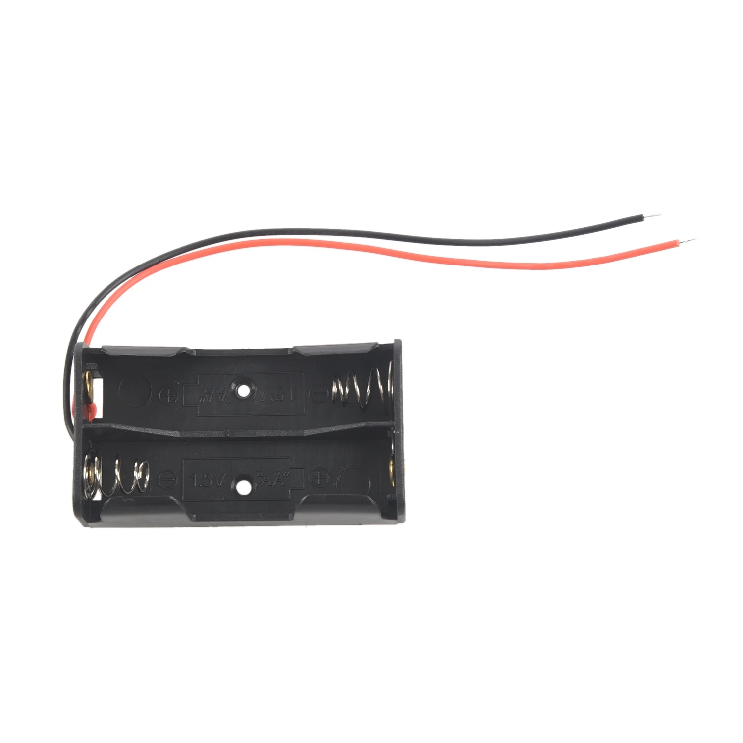5 Pcs 2 x 1.5V AA Battery Holder Case Box Black w Wire Leads image 3