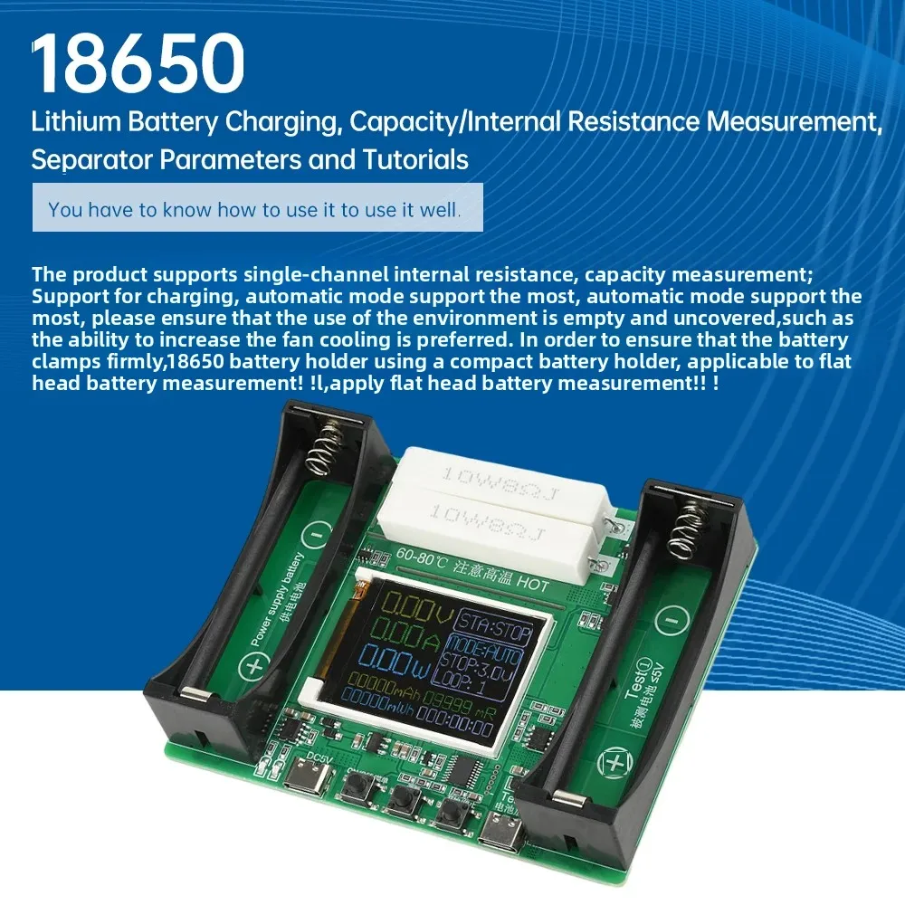 18650 Lithium Battery Capacity Tester Module MAh MWh Digital Battery Power Detector Module 18650 Battery Tester Type-C