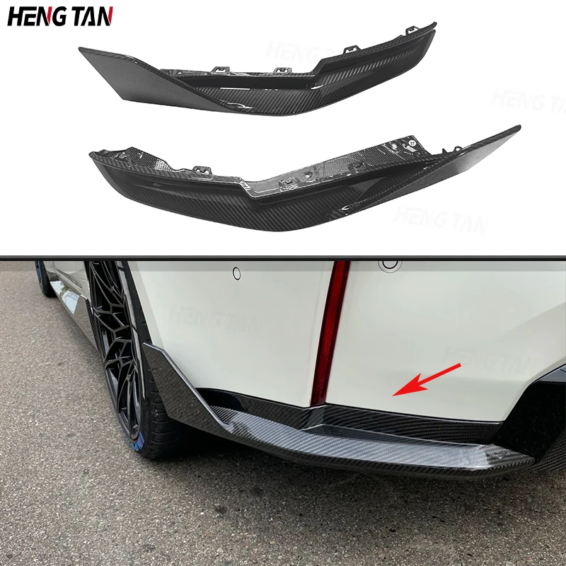 

For BMW M3 G80 M4 G82 G83 2021+ Dry Carbon Fiber Rear Bumper Splitters Lip Diffuser Canards Flaps Apron Car Accessories M Style