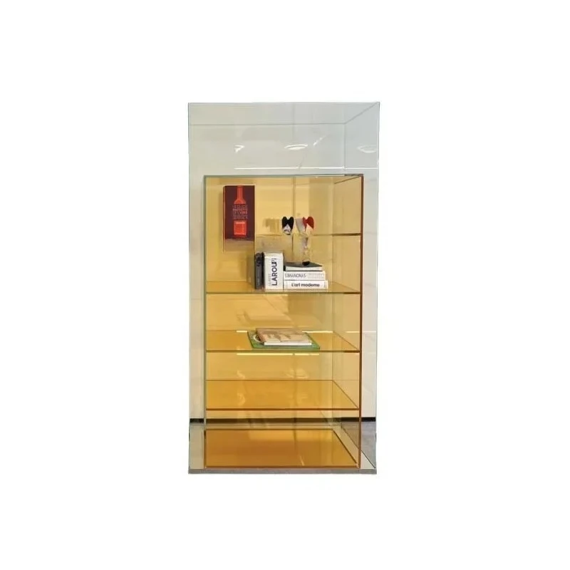 

Italian Tempered Display Cabinet Made of Glass Light Luxury Floor Storage Rack Storage Cabinet