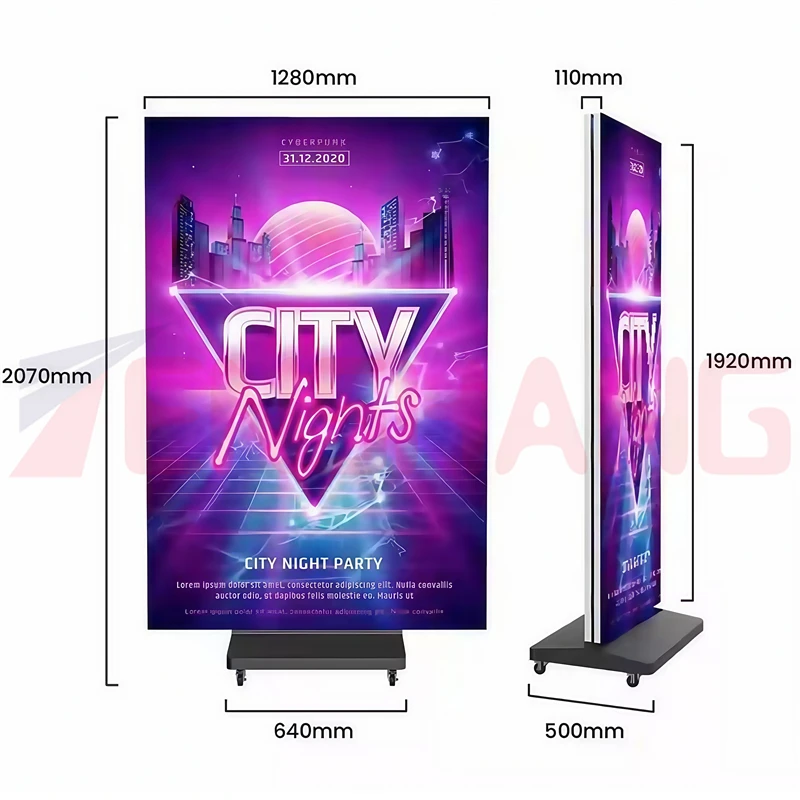 Usb Easy to Install Led Tri Fold Poster Convenience Store Promotion Scrolling Screen Counter Video Advertising Poster Led Screen
