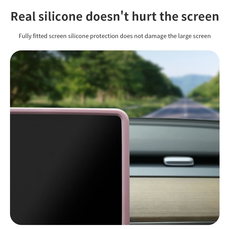 Silicone Screen Protector Frame for Tesla 2022-2024 Model 3/Y Highland – Display Edge Cover & Central Control Accessory